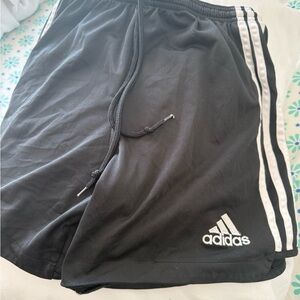 adidas Black Shorts with White Side Stripes